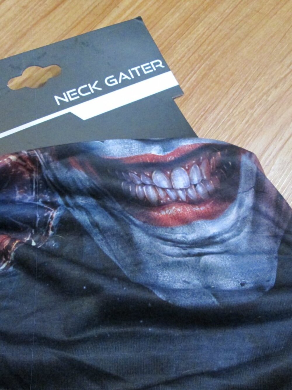 DC comics motorcycle Neck riding gator Joker Face w/wicked teeth smile cloth
